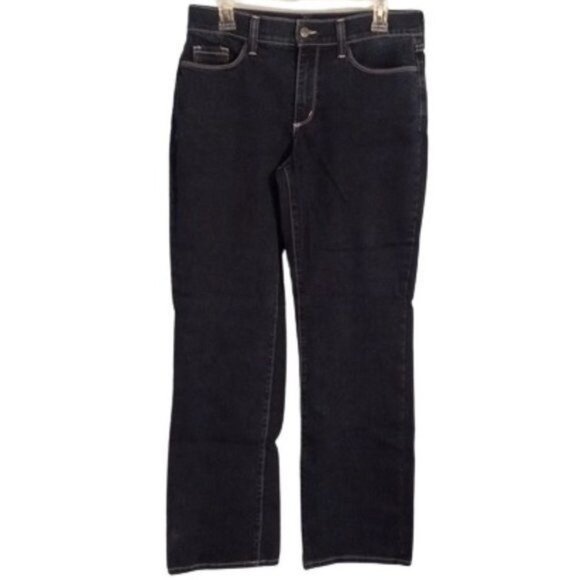 NYDJ Size 8 Jeans Womens Dark Wash Straight Leg USA Lift Tuck Stretch - Picture 1 of 12